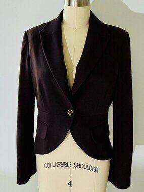 Motivi Dark Chocolate Brown Single Breasted Lined Blazer- Size 4- Like New!